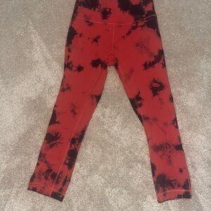 Lululemon Athletica Black and Red Patterned Leggings